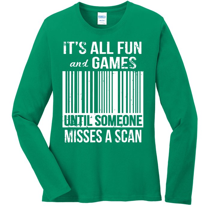 Misses A Scan Postal Worker Ladies Long Sleeve Shirt