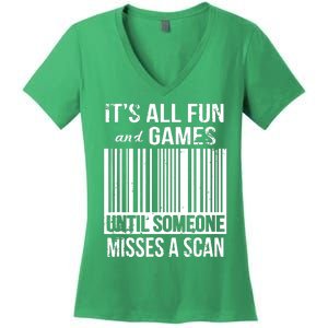 Misses A Scan Postal Worker Women's V-Neck T-Shirt