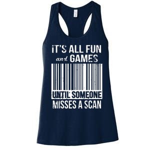 Misses A Scan Postal Worker Women's Racerback Tank