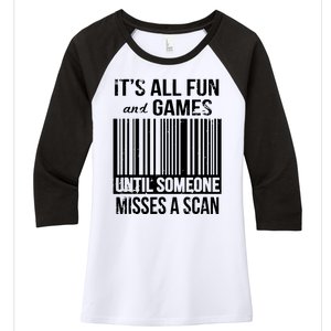 Misses A Scan Postal Worker Women's Tri-Blend 3/4-Sleeve Raglan Shirt