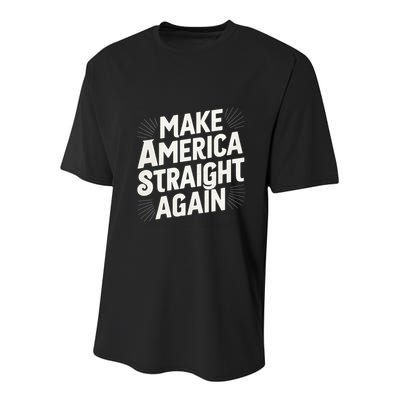 Make America Straight Again Youth Performance Sprint T-Shirt