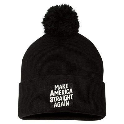 Make America Straight Again Pom Pom 12in Knit Beanie