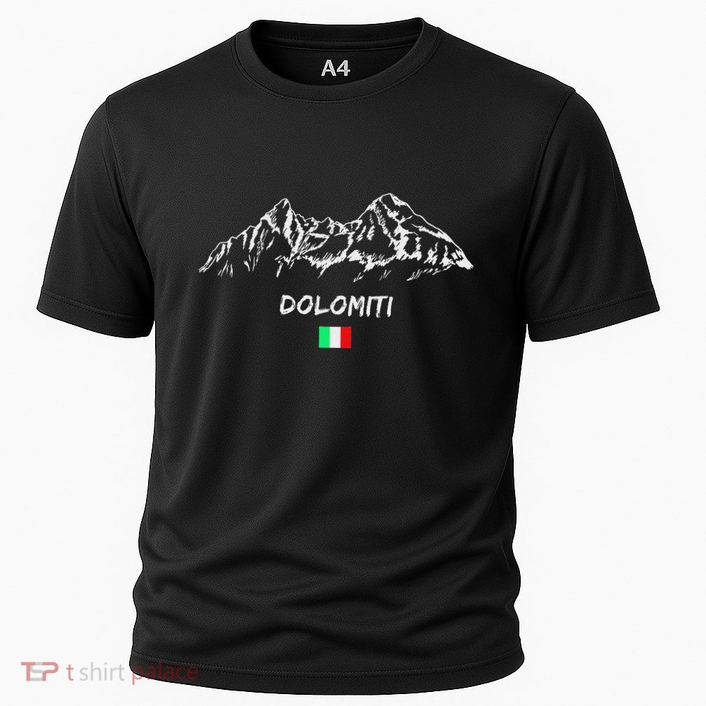 Mountain Alps Silhouette Dolomites Nature Italy Flag Mountain Cooling Performance Crew T-Shirt