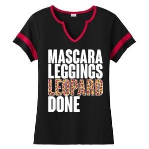 Mascara Leggings Leopard Done  Ladies Halftime Notch Neck Tee