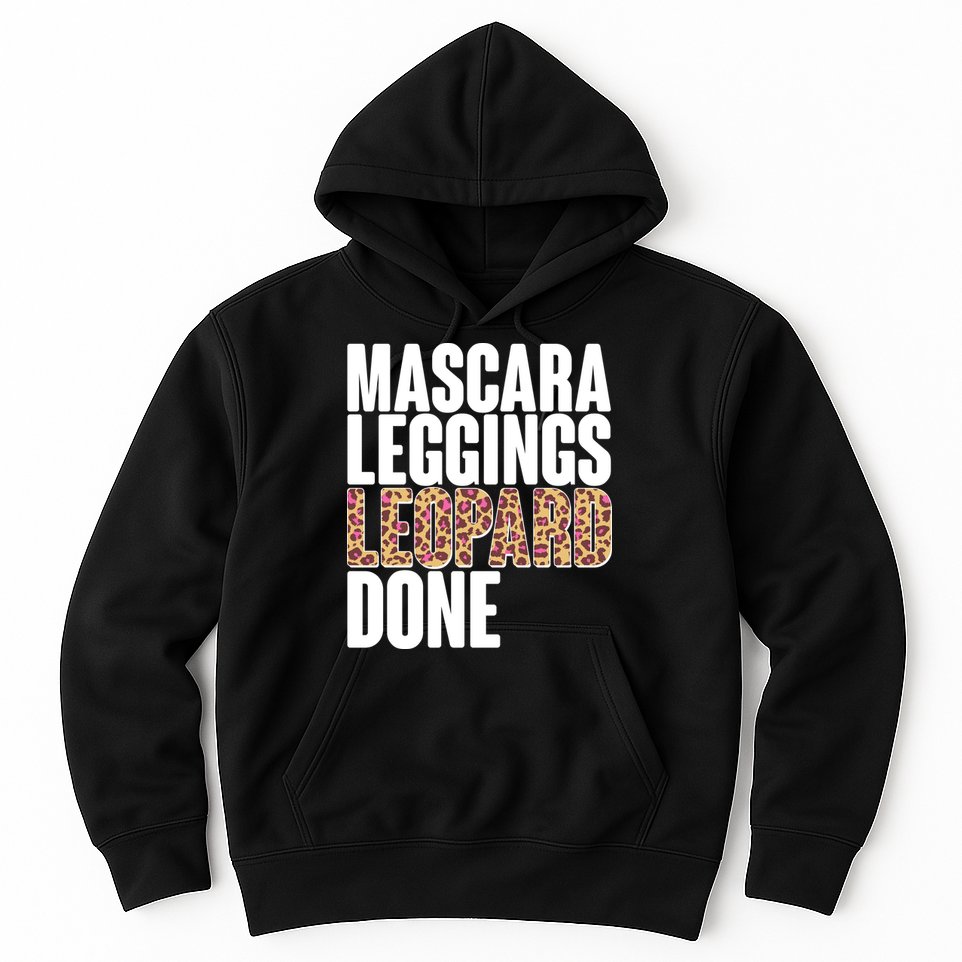 Mascara Leggings Leopard Done  Hoodie