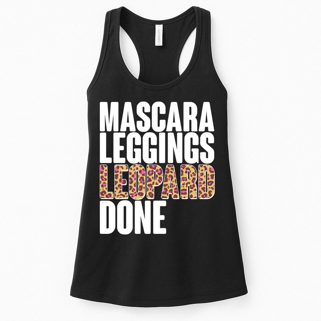 Mascara Leggings Leopard Done  Womens Tank Top