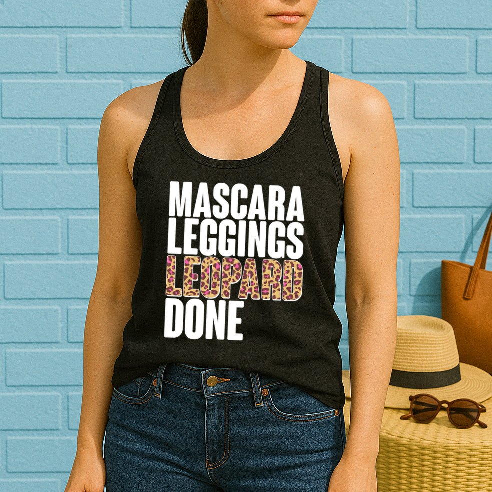 Mascara Leggings Leopard Done  Womens Tank Top