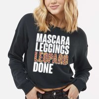 Mascara Leggings Leopard Done  Cropped Pullover Crew
