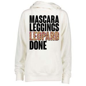 Mascara Leggings Leopard Done  Womens Funnel Neck Pullover Hood