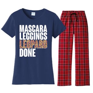 Mascara Leggings Leopard Done  Women's Flannel Pajama Set