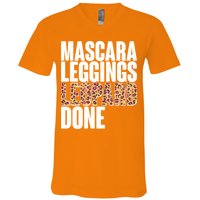 Mascara Leggings Leopard Done  V-Neck T-Shirt
