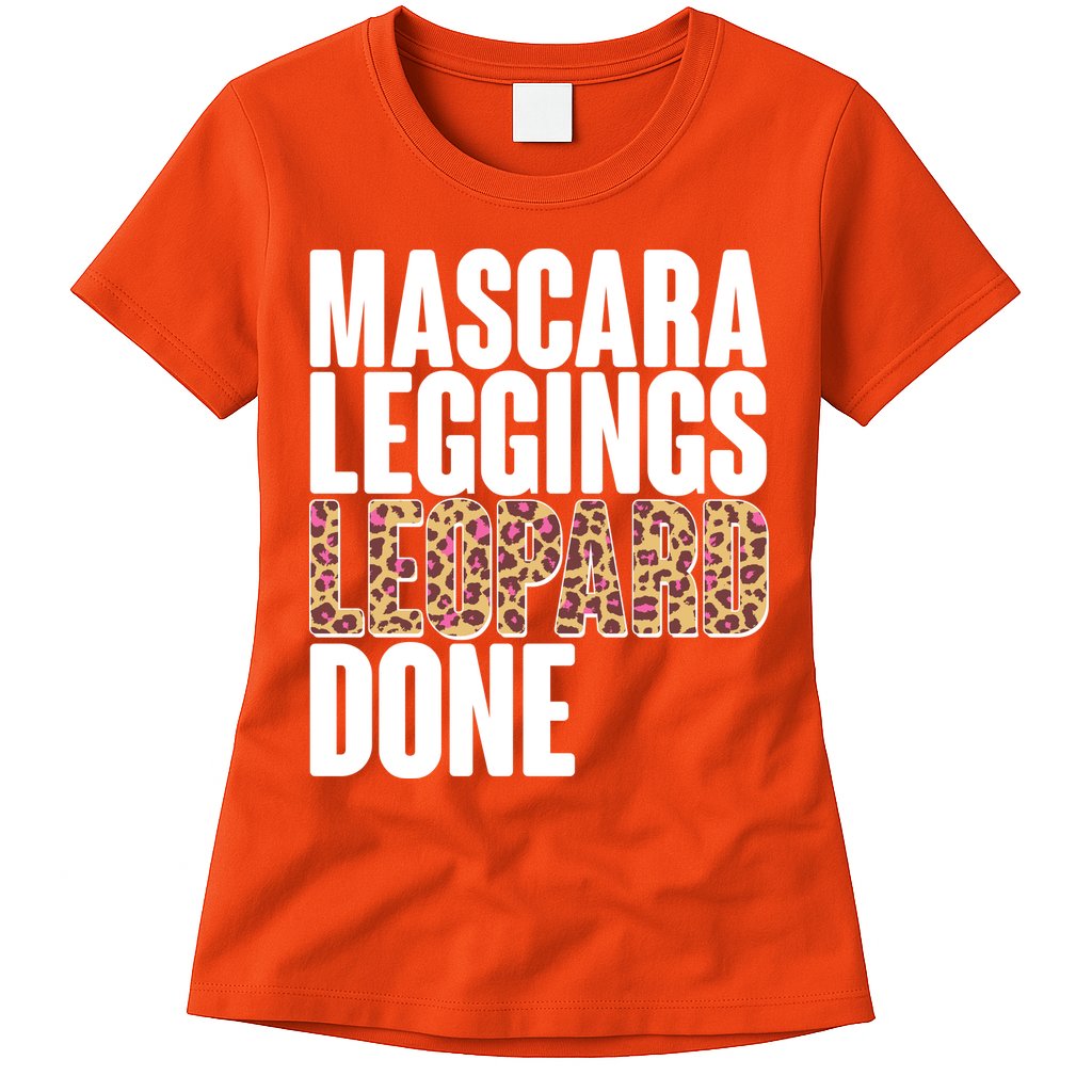 Mascara Leggings Leopard Done  Womens T-Shirt