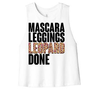 Mascara Leggings Leopard Done  Women's Racerback Cropped Tank