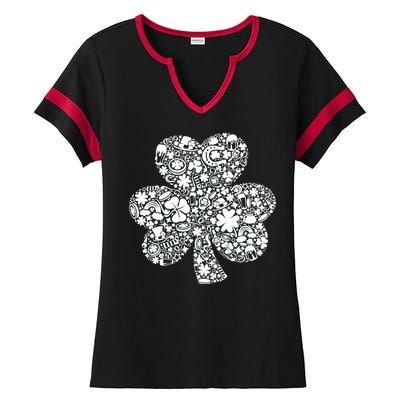 Mash-Up Irish Clover Ladies Halftime Notch Neck Tee