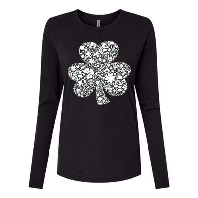 Mash-Up Irish Clover Womens Cotton Relaxed Long Sleeve T-Shirt