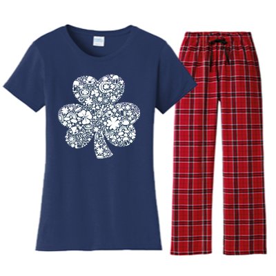 Mash-Up Irish Clover Women's Flannel Pajama Set