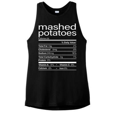 Mashed Potato Nutritional Facts Funny Thanksgiving Ladies PosiCharge Tri-Blend Wicking Tank