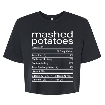 Mashed Potato Nutritional Facts Funny Thanksgiving Bella+Canvas Jersey Crop Tee