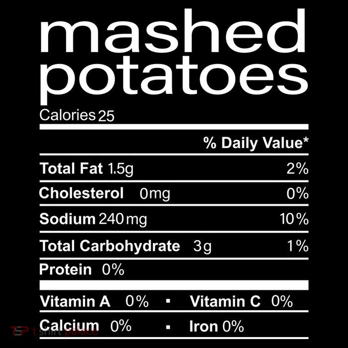 Mashed Potato Nutritional Facts Funny Thanksgiving Hoodie