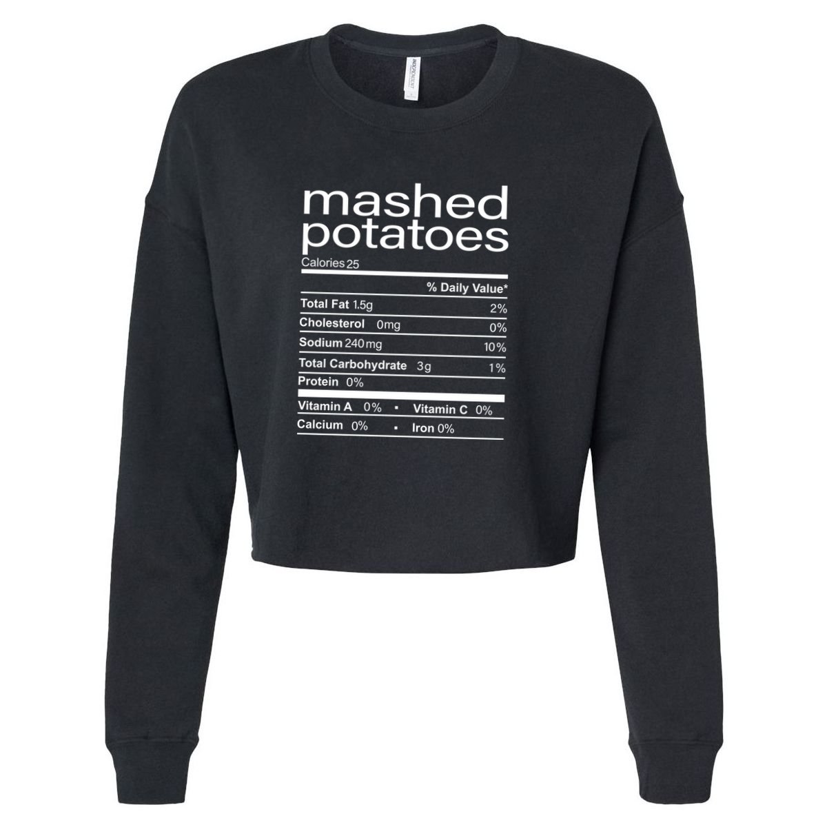 Mashed Potato Nutritional Facts Funny Thanksgiving Apron