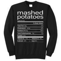 Mashed Potato Nutritional Facts Funny Thanksgiving Sweatshirt