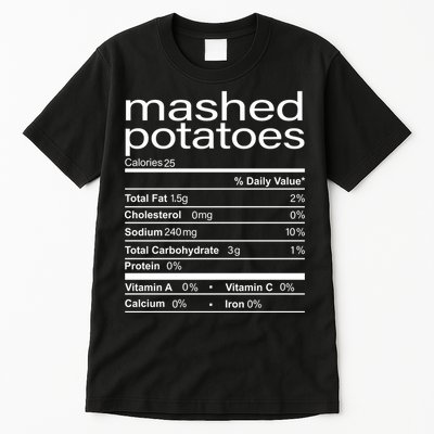 Mashed Potato Nutritional Facts Funny Thanksgiving Tall T-Shirt