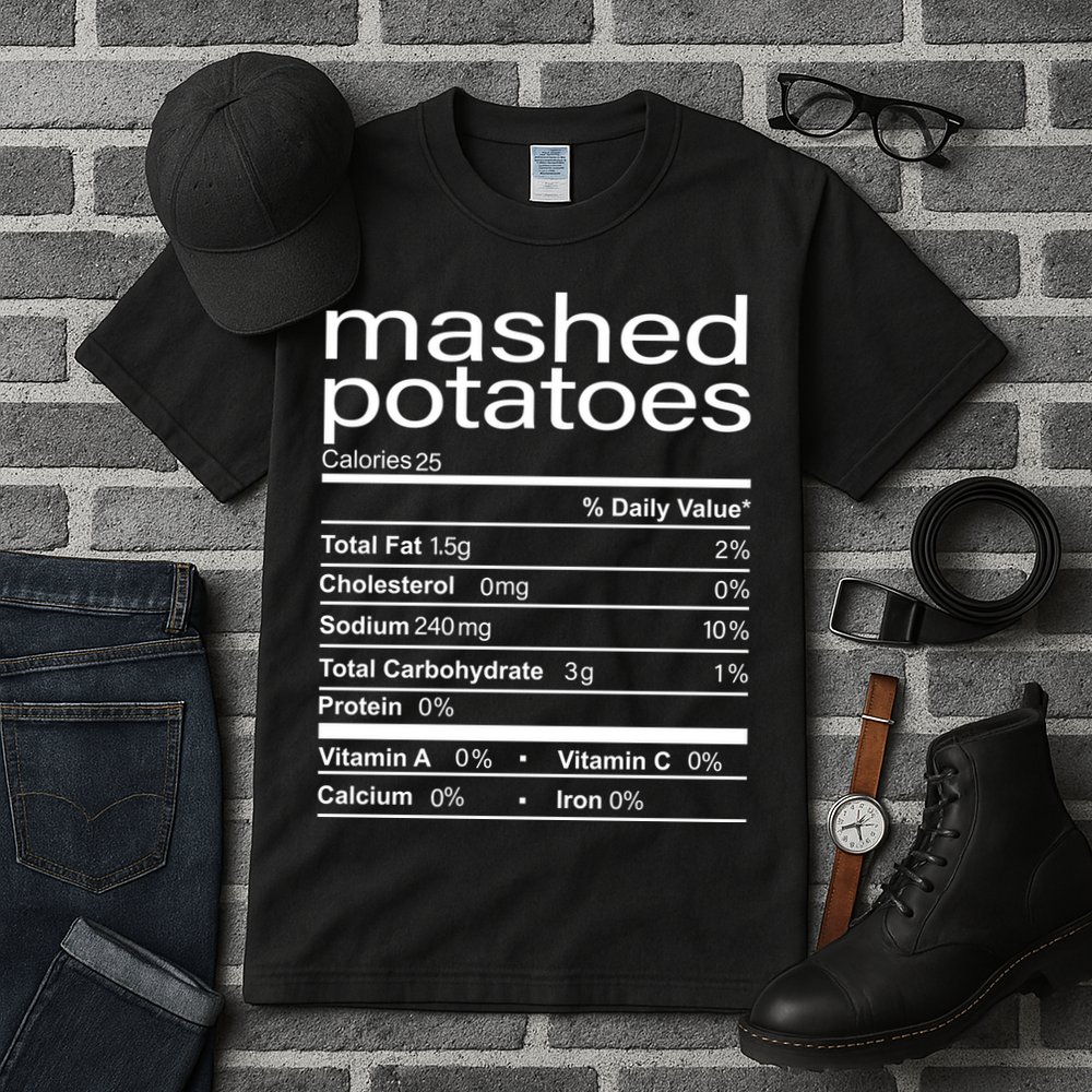 Mashed Potato Nutritional Facts Funny Thanksgiving Tall T-Shirt