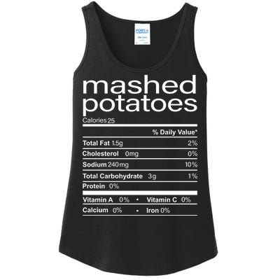 Mashed Potato Nutritional Facts Funny Thanksgiving Ladies Essential Tank