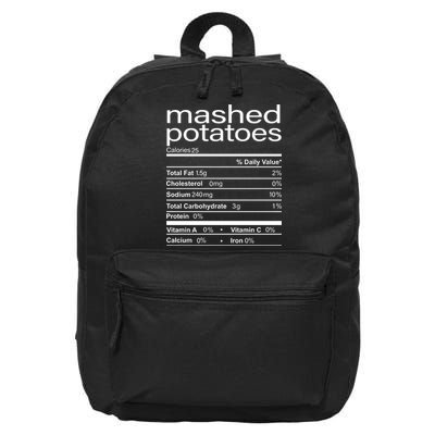 Mashed Potato Nutritional Facts Funny Thanksgiving 16 in Basic Backpack