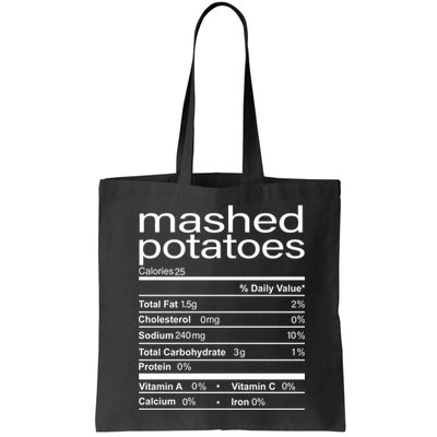 Mashed Potato Nutritional Facts Funny Thanksgiving Bag