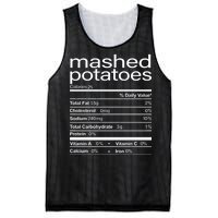 Mashed Potato Nutritional Facts Funny Thanksgiving Mesh Reversible Basketball Jersey Tank