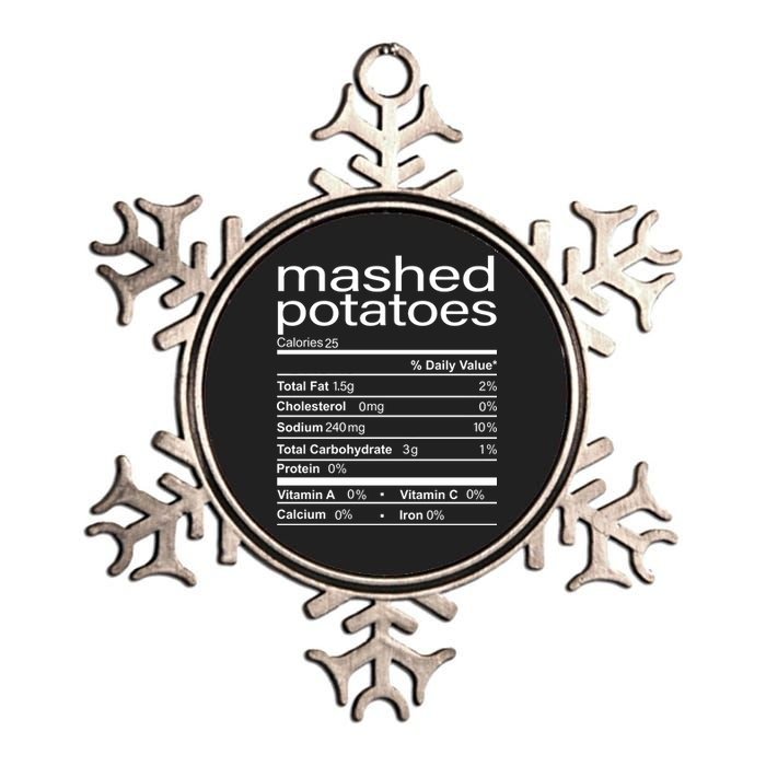 Mashed Potato Nutritional Facts Funny Thanksgiving Metallic Star Ornament