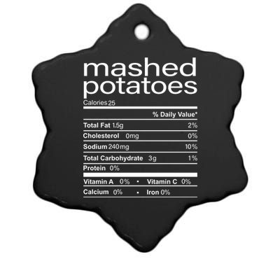 Mashed Potato Nutritional Facts Funny Thanksgiving Ceramic Star Ornament