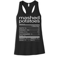 Mashed Potato Nutritional Facts Funny Thanksgiving Women's Racerback Tank