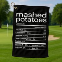 Mashed Potato Nutritional Facts Funny Thanksgiving Golf Towel