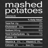 Mashed Potato Nutritional Facts Funny Thanksgiving Golf Towel