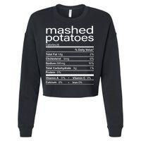 Mashed Potato Nutritional Facts Funny Thanksgiving Cropped Pullover Crew