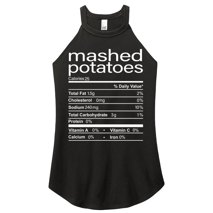 Mashed Potato Nutritional Facts Funny Thanksgiving Women's Perfect Tri Rocker Tank