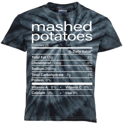 Mashed Potato Nutritional Facts Funny Thanksgiving Kids Tie-Dye T-Shirt