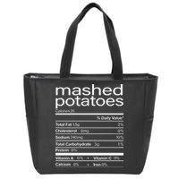 Mashed Potato Nutritional Facts Funny Thanksgiving Zip Tote Bag