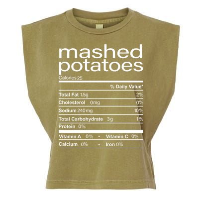 Mashed Potato Nutritional Facts Funny Thanksgiving Garment-Dyed Women's Muscle Tee