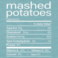 Mashed Potato Nutritional Facts Funny Thanksgiving Sueded Cloud Jersey T-Shirt
