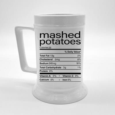 Mashed Potato Nutritional Facts Funny Thanksgiving Beer Stein