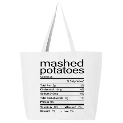 Mashed Potato Nutritional Facts Funny Thanksgiving 25L Jumbo Tote