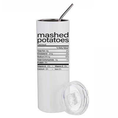 Mashed Potato Nutritional Facts Funny Thanksgiving Stainless Steel Tumbler