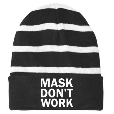 Mask Don't Work Striped Beanie with Solid Band