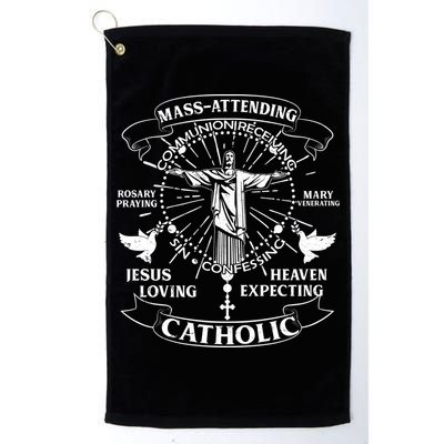 Mass Attending Catholic  Golf Towel