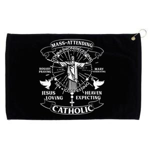 Mass Attending Catholic  Grommeted Golf Towel