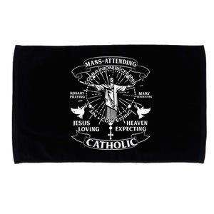 Mass Attending Catholic  Microfiber Hand Towel