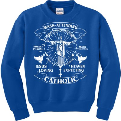 Mass Attending Catholic  Kids Sweatshirt